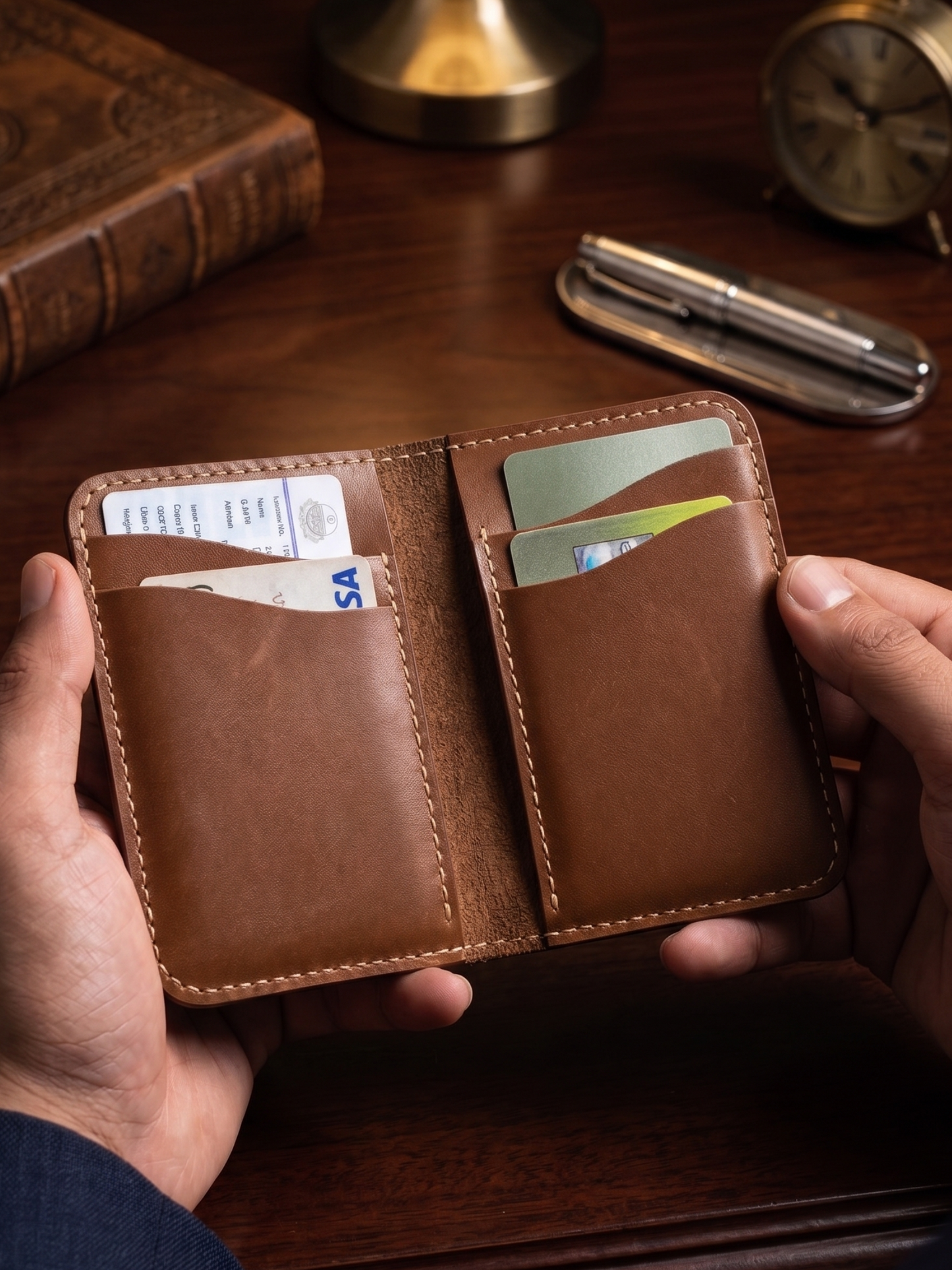 Luxury Men's Leather Vertical Wallet | The Prime Collection