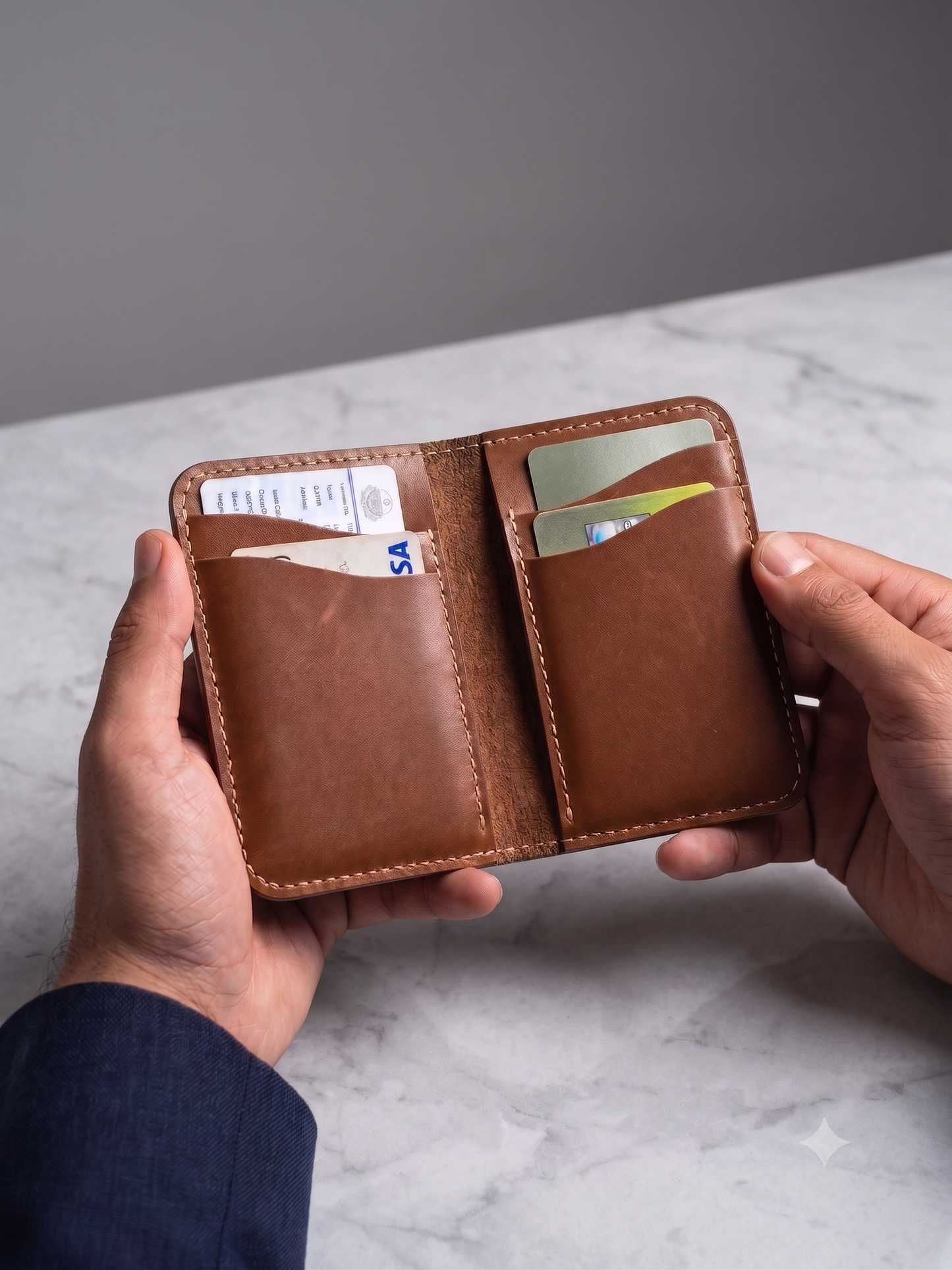 Luxury Men's Leather Vertical Wallet | The Prime Collection