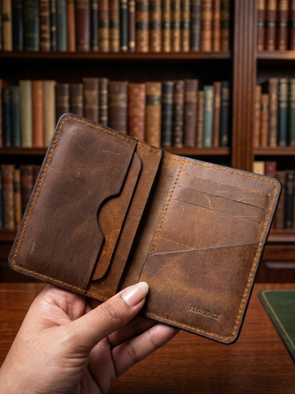 Genuine Brown Leather slim Wallet for Men in Pakistan