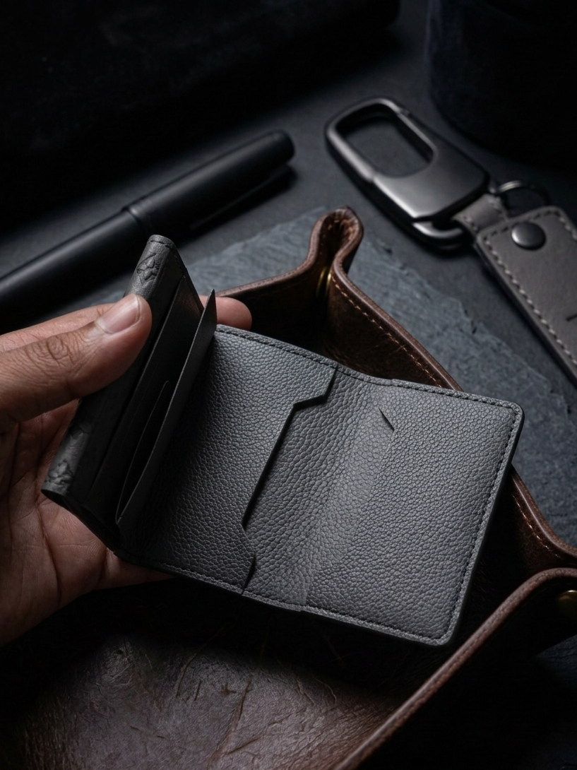 Smart Pop-Up Metal Card Holder with Cash Compartment